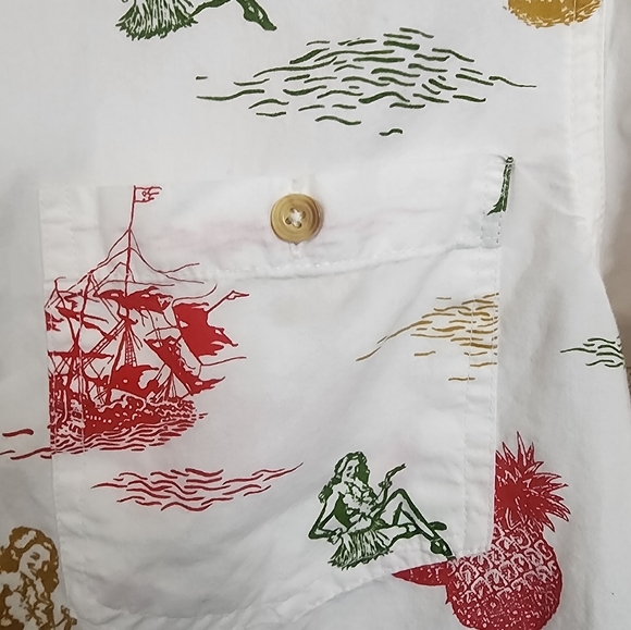 Eighty Eight Platinum Retro Hawaiian Shirt Size Medium Red and White - Picture 3 of 4
